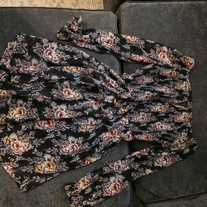 Xhilaration Black Floral Strapless Dress